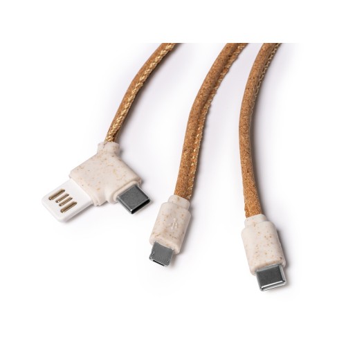 Зарядный кабель 5-в-1 "Sevek", натуральный