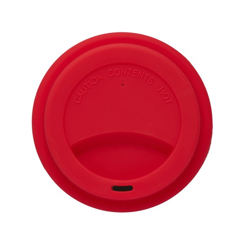 Стакан с силиконовой крышкой "Cafe", красный