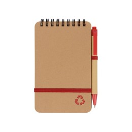 Набор канцелярский с блокнотом и ручкой "Masai", 70 л. нелинованных, красный