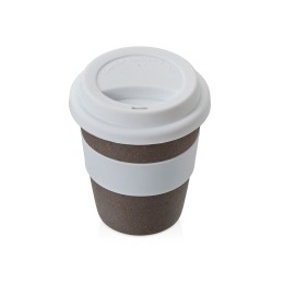 Стакан с силиконовой крышкой "Cafe", белый