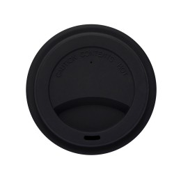 Стакан с силиконовой крышкой "Cafe", черный