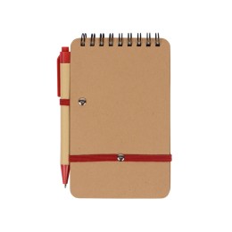 Набор канцелярский с блокнотом и ручкой "Masai", 70 л. нелинованных, красный