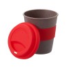 Стакан с силиконовой крышкой "Cafe", красный