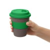 Стакан с силиконовой крышкой "Cafe", зеленый