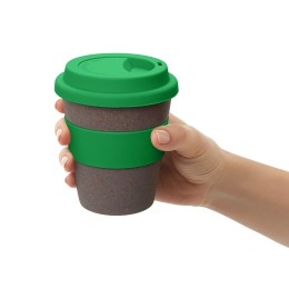 Стакан с силиконовой крышкой "Cafe", зеленый