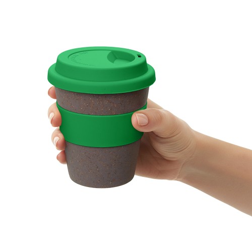 Стакан с силиконовой крышкой "Cafe", зеленый
