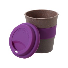 Стакан с силиконовой крышкой "Cafe", фиолетовый