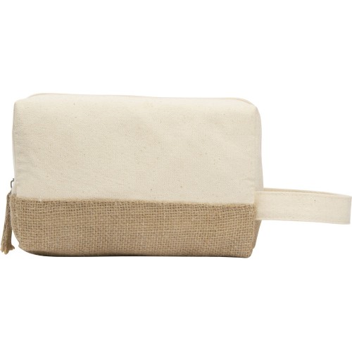 Косметичка "Jute" с ручкой из хлопка и джута, натуральный