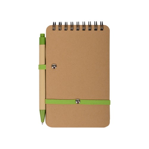 Набор канцелярский с блокнотом и ручкой "Masai", 70 л. нелинованных, зеленое яблоко