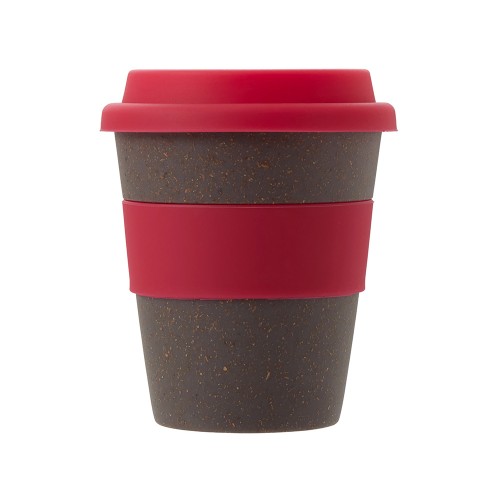 Стакан с силиконовой крышкой "Cafe", розовый