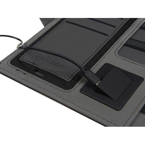 Органайзер с беспроводной зарядкой 5000 mAh "Powernote", темно-серый (P)