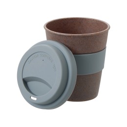 Стакан с силиконовой крышкой "Cafe", серый