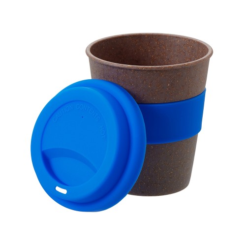 Стакан с силиконовой крышкой "Cafe", синий