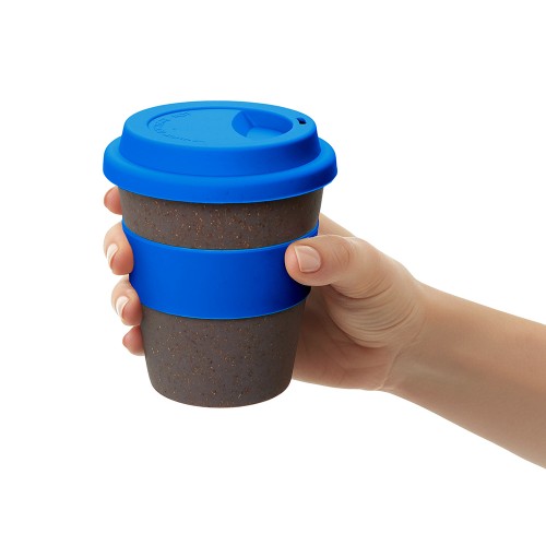 Стакан с силиконовой крышкой "Cafe", синий