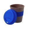 Стакан с силиконовой крышкой "Cafe", темно-синий