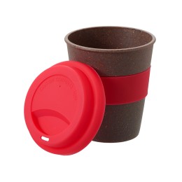 Стакан с силиконовой крышкой "Cafe", розовый