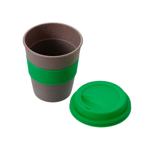 Стакан с силиконовой крышкой "Cafe", зеленый