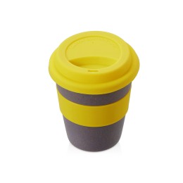 Стакан с силиконовой крышкой "Cafe", желтый