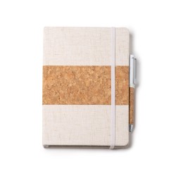 Набор блокнот с ручкой из пробки и хлопка "Beret", natural