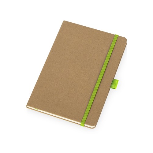 Блокнот "Sevilia Hard", твердая обложка из крафта A5, 80 листов, крафтовый/зеленое яблоко