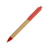 Ручка картонная пластиковая шариковая «Эко 2.0», бежевый/красный
