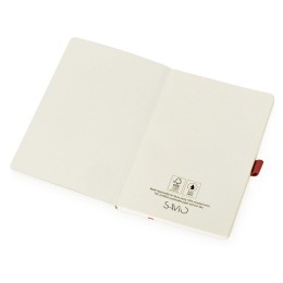 Блокнот "Sevilia Soft", гибкая обложка из крафта A5, 80 листов, крафтовый/красный