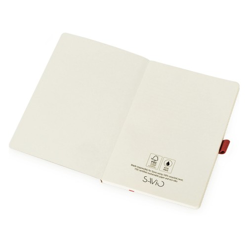 Блокнот "Sevilia Soft", гибкая обложка из крафта A5, 80 листов, крафтовый/красный