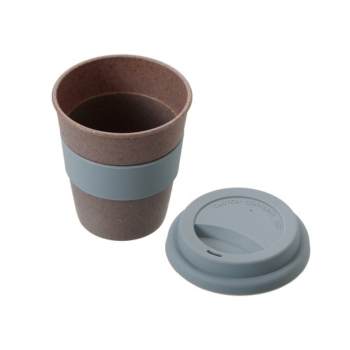 Стакан с силиконовой крышкой "Cafe", серый