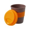 Стакан с силиконовой крышкой "Cafe", оранжевый