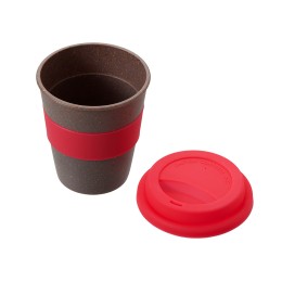 Стакан с силиконовой крышкой "Cafe", розовый