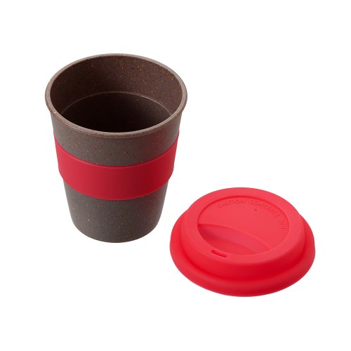 Стакан с силиконовой крышкой "Cafe", розовый