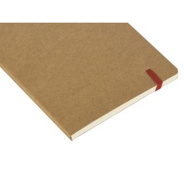 Блокнот "Sevilia Soft", гибкая обложка из крафта A5, 80 листов, крафтовый/красный