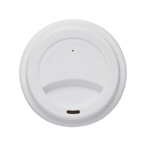 Стакан с силиконовой крышкой "Cafe", белый