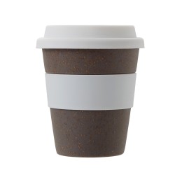 Стакан с силиконовой крышкой "Cafe", белый