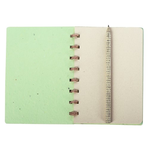 Живой блокнот с семенами цветов, А6, зеленое яблоко