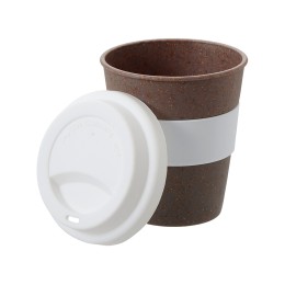 Стакан с силиконовой крышкой "Cafe", белый