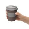 Стакан с силиконовой крышкой "Cafe", серый