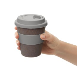 Стакан с силиконовой крышкой "Cafe", серый