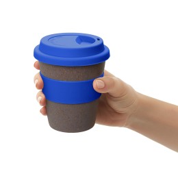 Стакан с силиконовой крышкой "Cafe", темно-синий