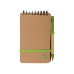 Набор канцелярский с блокнотом и ручкой "Masai", 70 л. нелинованных, зеленое яблоко