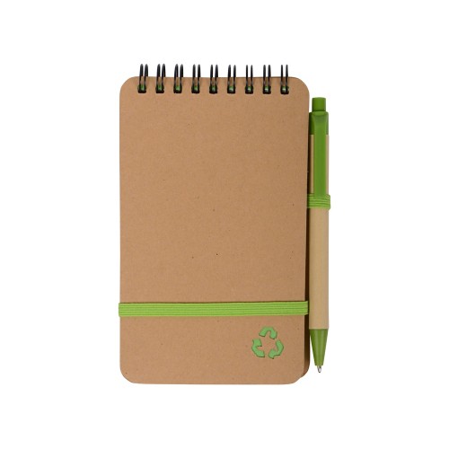 Набор канцелярский с блокнотом и ручкой "Masai", 70 л. нелинованных, зеленое яблоко