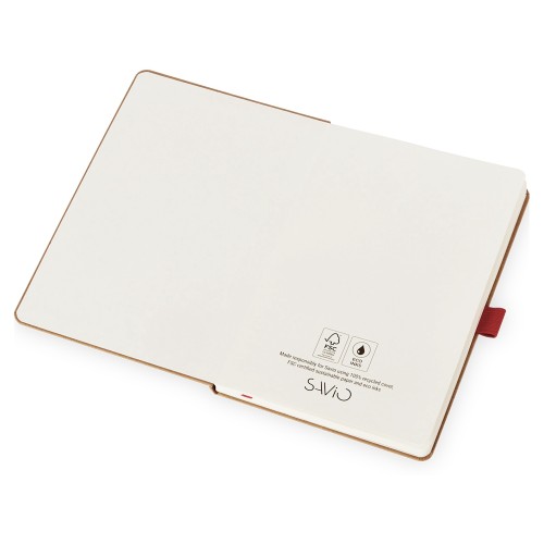 Блокнот "Sevilia Hard", твердая обложка из крафта A5, 80 листов, крафтовый/красный