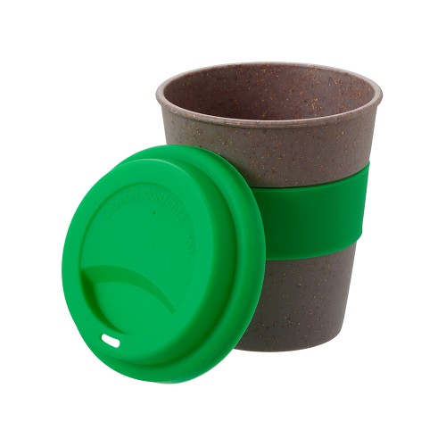 Стакан с силиконовой крышкой "Cafe", зеленый