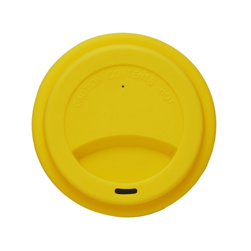 Стакан с силиконовой крышкой "Cafe", желтый