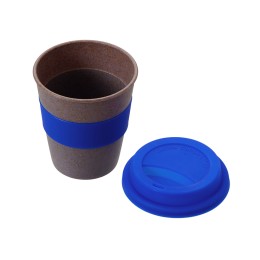 Стакан с силиконовой крышкой "Cafe", темно-синий