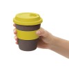 Стакан с силиконовой крышкой "Cafe", желтый