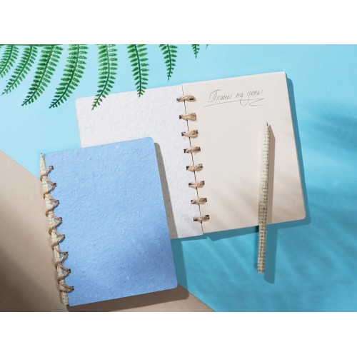 Живой блокнот с семенами цветов, А6, синий