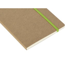 Блокнот "Sevilia Soft", гибкая обложка из крафта A5, 80 листов, крафтовый/зеленое яблоко