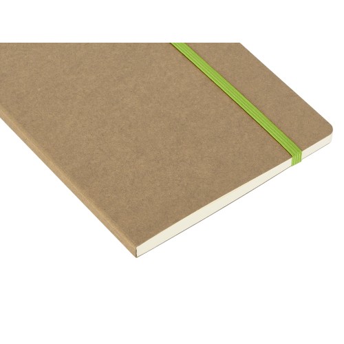 Блокнот "Sevilia Soft", гибкая обложка из крафта A5, 80 листов, крафтовый/зеленое яблоко