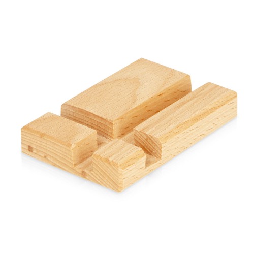 Подставка для телефона и планшета деревянная из массива бука №2 "флагман"